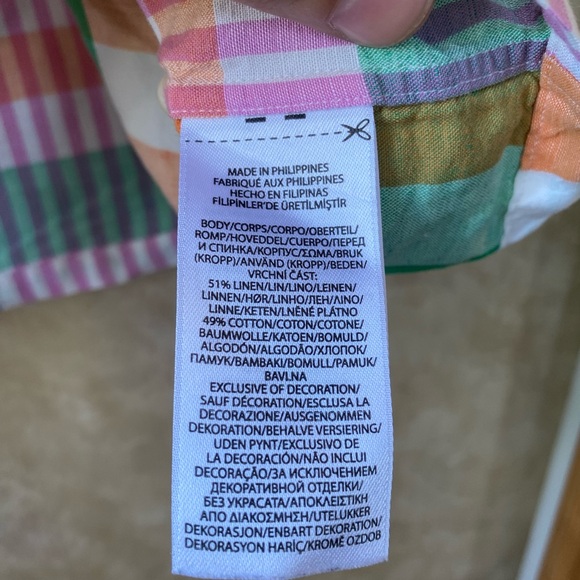 Polo Ralph Lauren Multi-Color Plaid Linen Cotton Blend Button Front Shirt 2XB - Picture 5 of 5